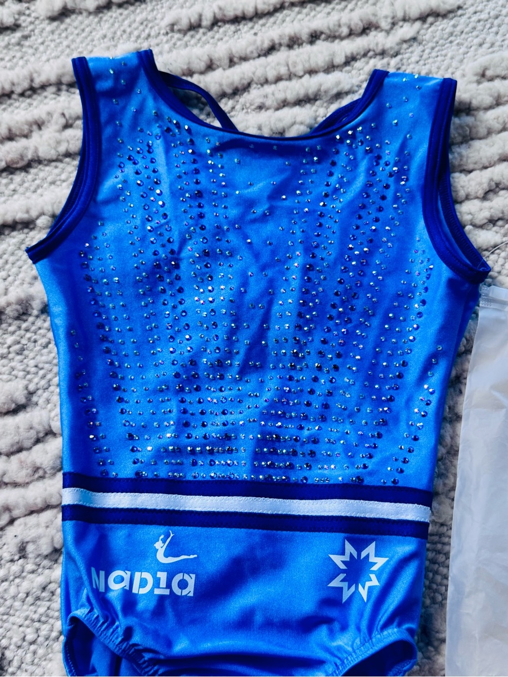 Nadia Comaneci special edition Blue Rhinestone Gymnastics Leotard by Moreau !